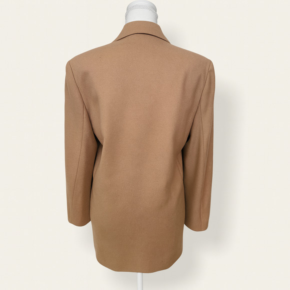 Sag Harbor 12 Wool Oversized Blazer Camel Vintage Quiet Luxury Old Money Chic - Picture 2 of 10